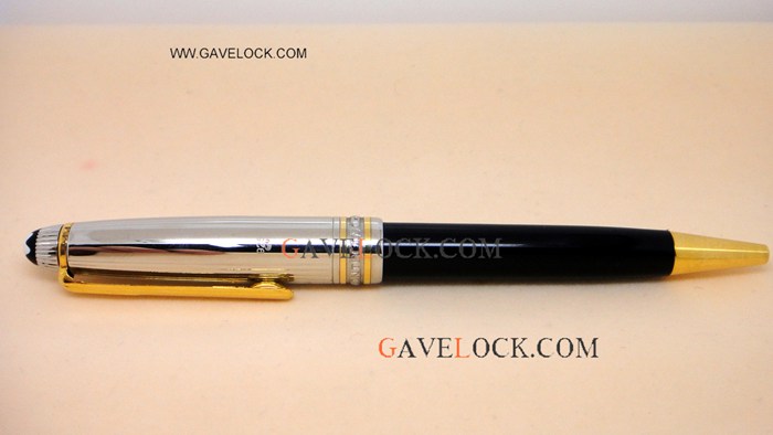 AAA Replica Montblanc Meisterstuck Silver Cap / Gold Clip Ballpoint Pen